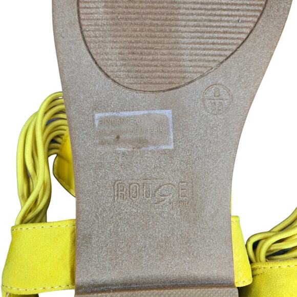 Rouge Helium Yellow Strappy Flat Thong Sandals Size 8 - Picture 3 of 7